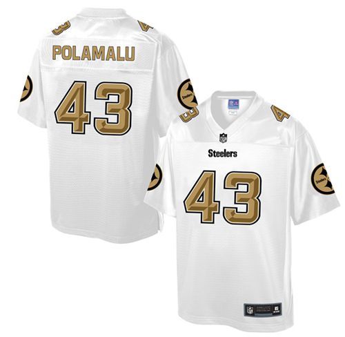 Men's Game Troy Polamalu Nike Jersey White - #43 Pro Line Fashion NFL Pittsburgh Steelers